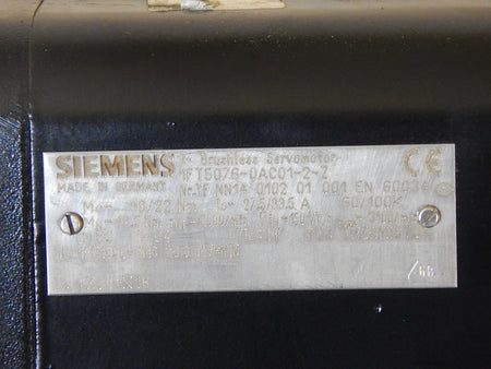 Siemens Drehstrom Servomotor  1FT5076-0AC01-2-Z Used