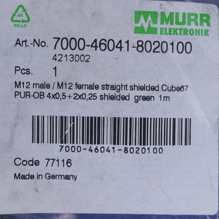 MURR Elektronik 7000-46041-8020100 1m/M12