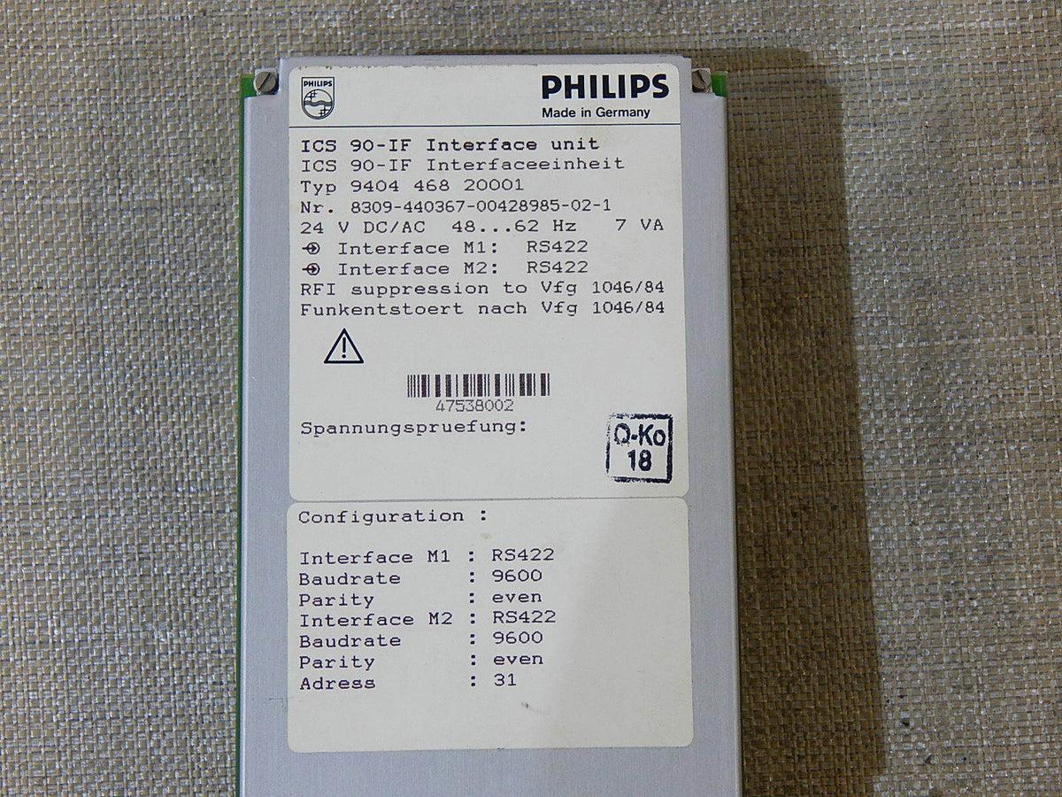 Philips ICS  90-IF   Interface unit Typ.9404 468 20001 