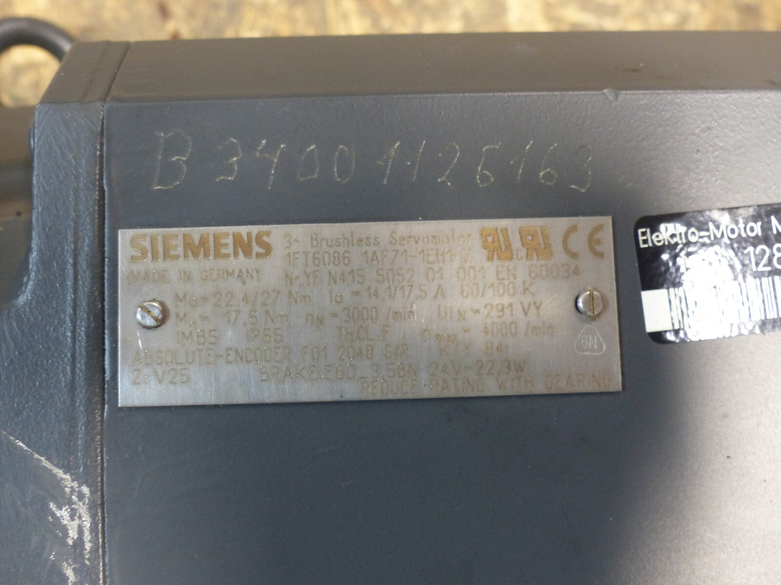 Siemens 1FT6086-1AF71-1EH1-Z   1FT60861AF711EH1Z  used s.Bilder