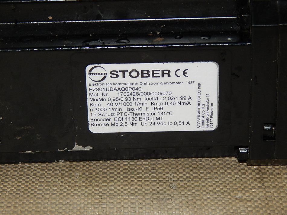  Stöber Servomotor  EZ301UDAAQ0P040 + Getriebe.PE312SPR1000EZ301U.i=100