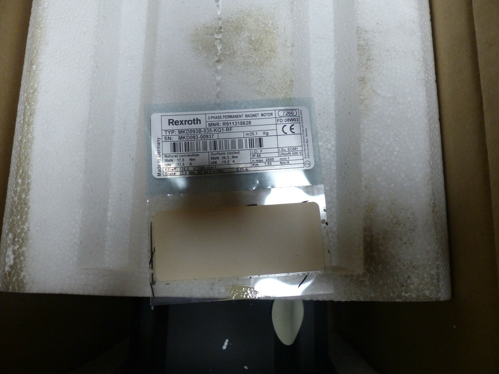 Rexroth MKD093B-035-KG1-RF Servomotor // MKD093B035KG1RF