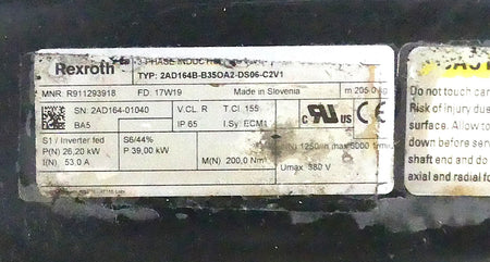 Rexroth Induction Motor 2AD164B-B35OA2-DS06-C2V1