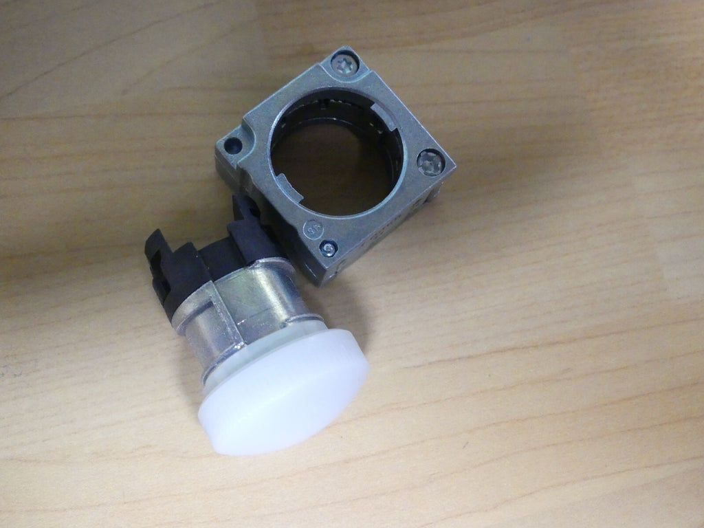 50x Siemens Leuchtmelder 3SB3 501-6BA60-Z / 3SB3501-6BA60 weiß rund Metallhalter