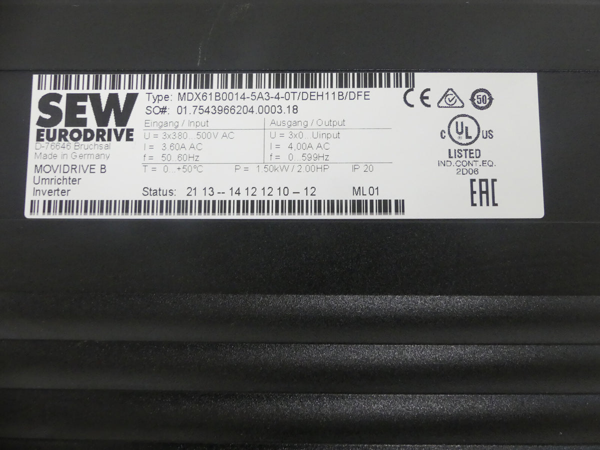 SEW MDX61B0014-5A3-4-0T/DEH11B/DFE