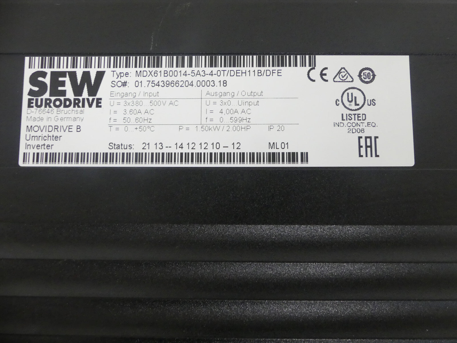 SEW MDX61B0014-5A3-4-0T/DEH11B/DFE