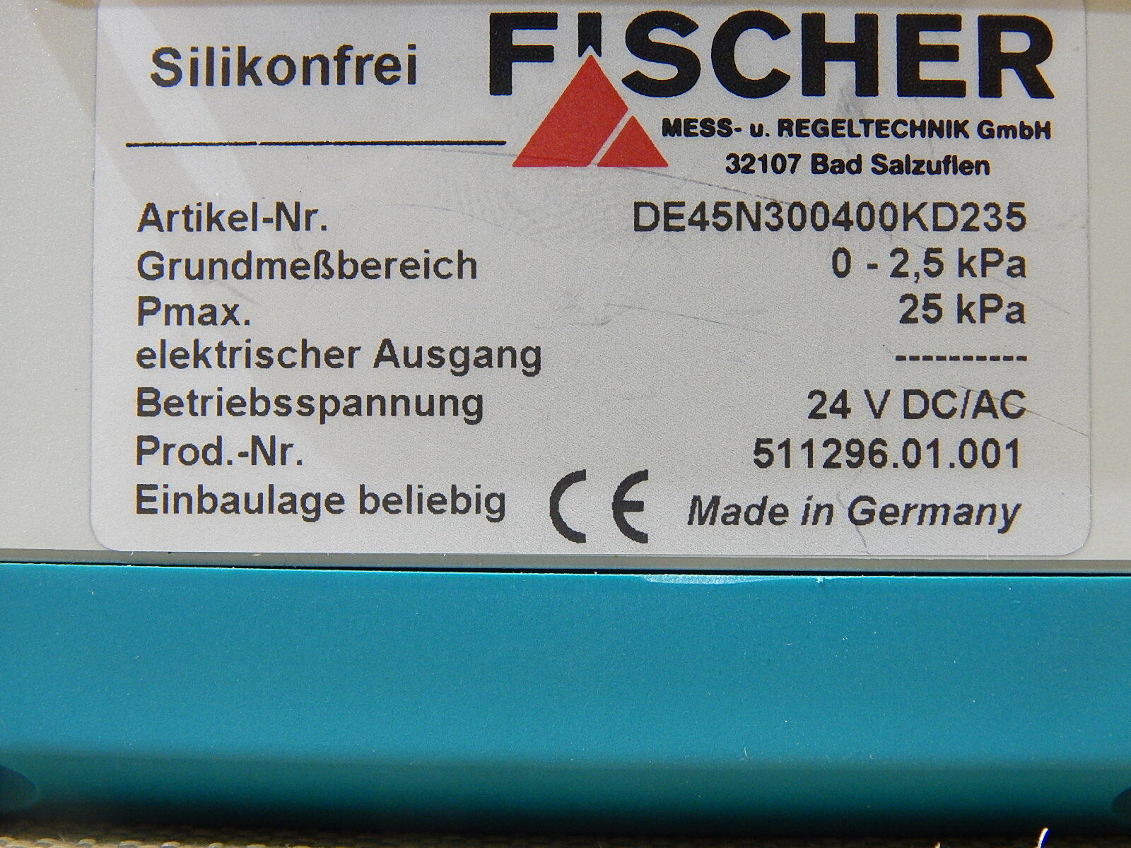 Fischer DE45N300400KD235  0-2,5kPa Digitaler Differenzdruckschalter   unused