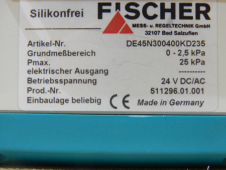 Fischer DE45N300400KD235  0-2,5kPa Digitaler Differenzdruckschalter   unused