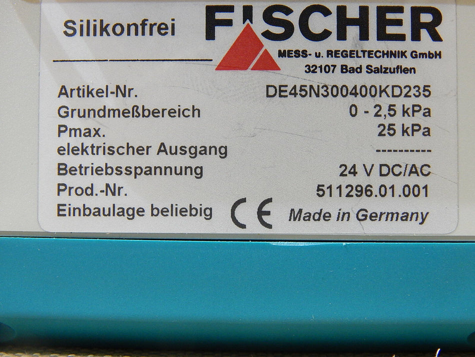 Fischer DE45N300400KD235  0-2,5kPa Digitaler Differenzdruckschalter   unused