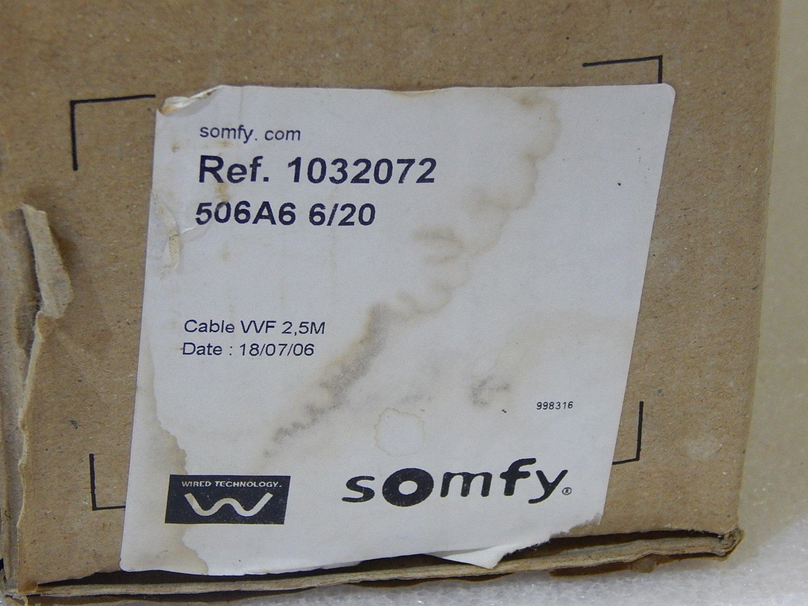 Somfy Rohrmotor 506A6 6/20  LT 50    6  Nm Rolladenmotor, Rolladenantrieb, Motor