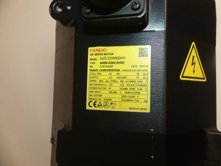 Fanuc ais 22/4000HV A06B-0266-B400 Servo Motor Used