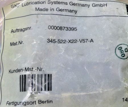 SKF 345-522-X22-V57-A   Kolbenverteiler
