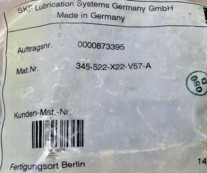 SKF 345-522-X22-V57-A   Kolbenverteiler
