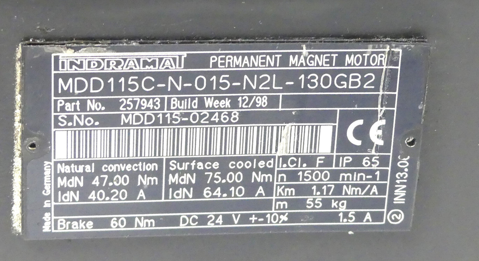 INDRAMAT MDD115C-N-015-N2L-130GB2