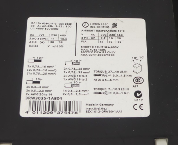 SIEMENS 3RW3035-1AB04