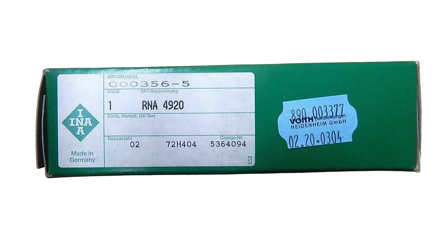 INA // RNA 4920 // 000356-5 // Wälzlager // RNA4920// NEU OVP