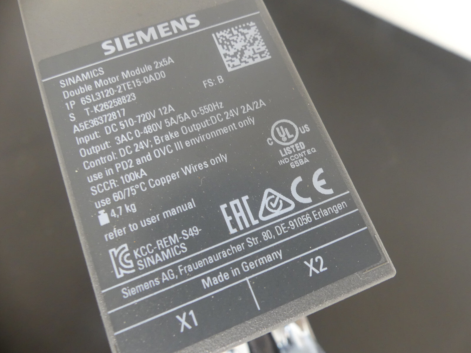 Siemens 6SL3120-2TE15-0AD0