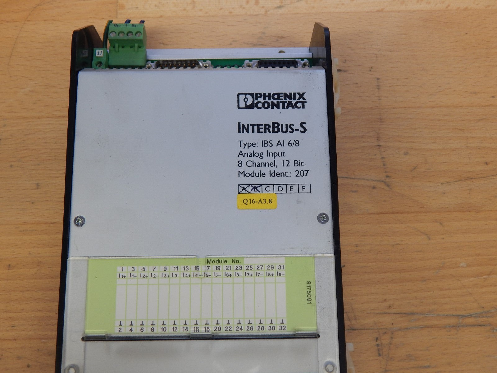 Phoenix Contact InterBus-S IBS AI 6/8 Analog Input  8 Channel 12 Bit  Used