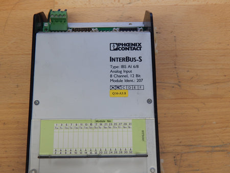 Phoenix Contact InterBus-S IBS AI 6/8 Analog Input  8 Channel 12 Bit  Used