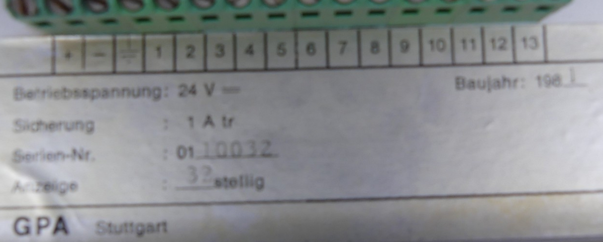 GPA  Textanzeige  32-Stellig