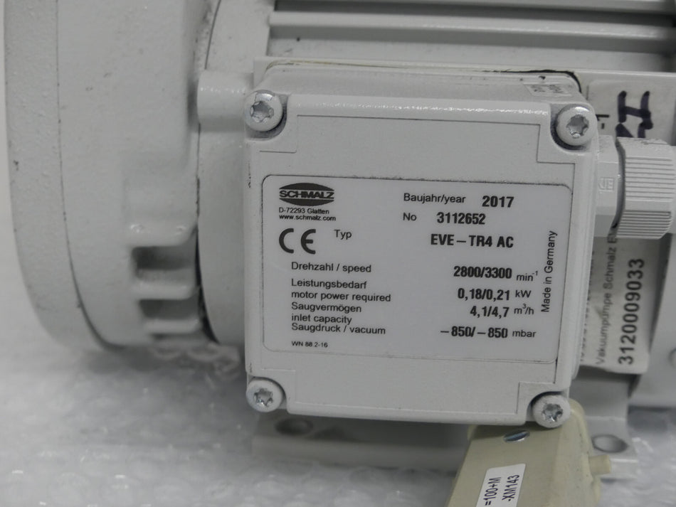 Schmalz EVE-TR4AC Vakuumpumpe EVE-TR4 AC
