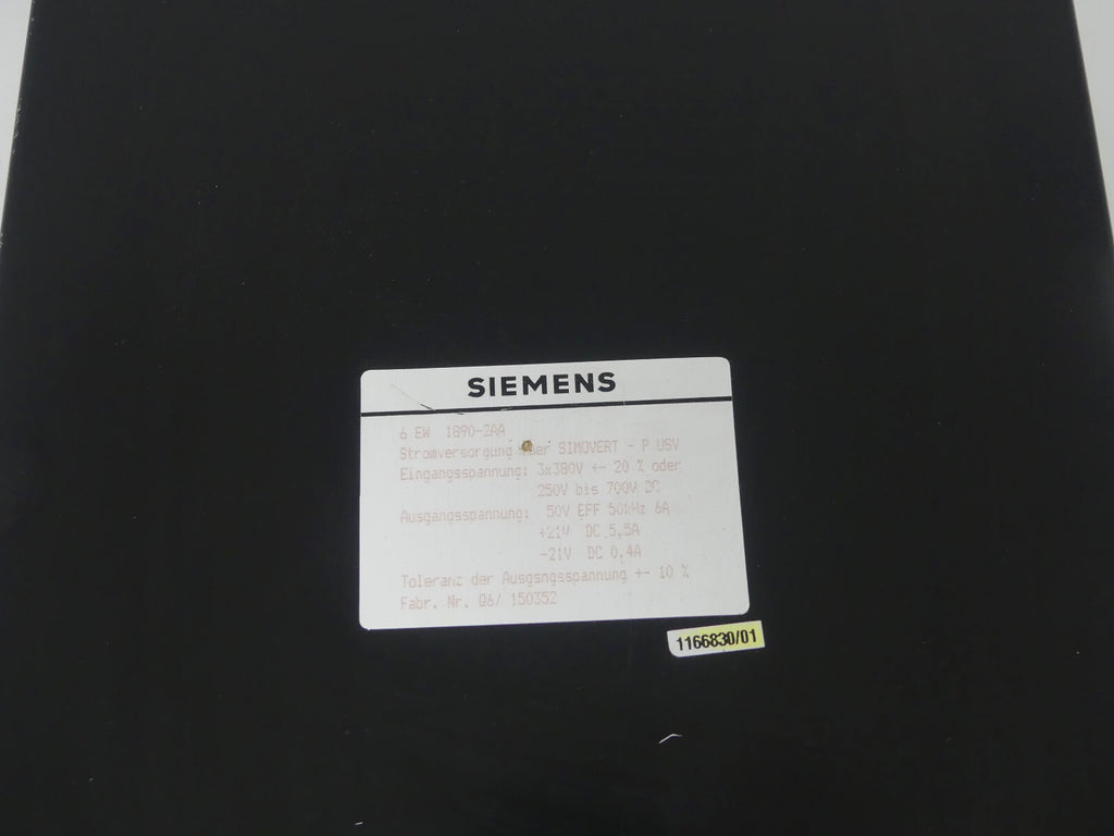 Siemens Stromversorgung für Simovert 6EW1890-2AA