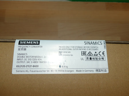 SIEMENS 6SL3120-2TE21-8AD0   6SL31202TE130AD0