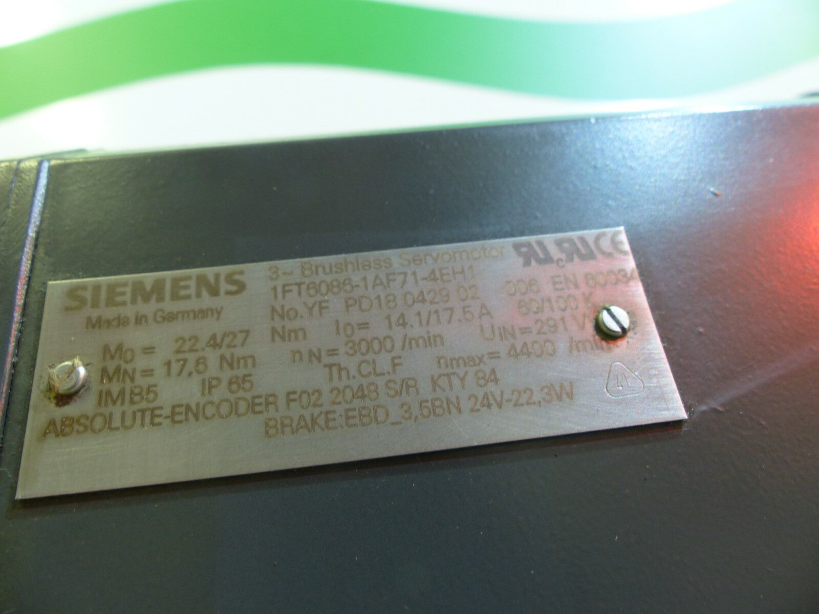Siemens Servomotor 1FT6086-1AF71-4EH1