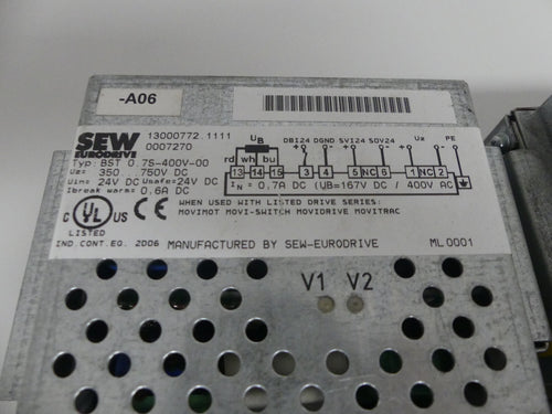 2x SEW Eurodrive BST 0 7S-400V-00