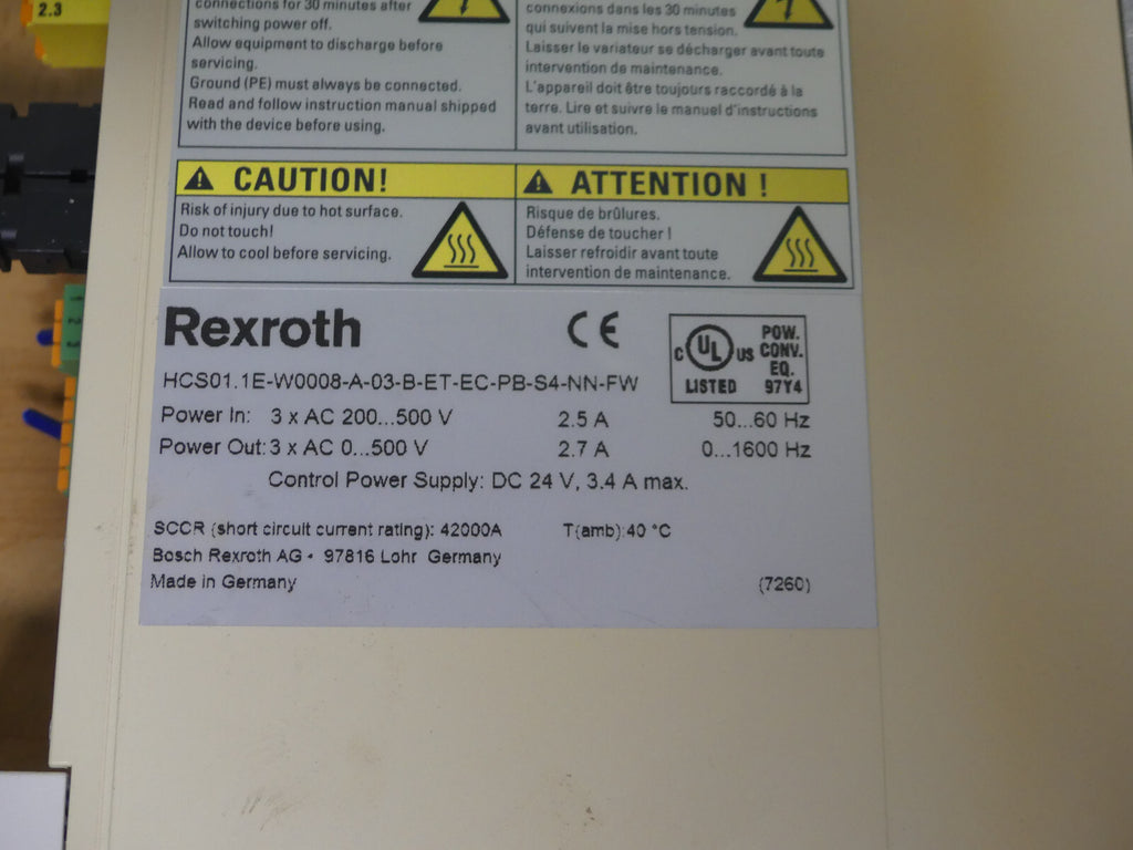 REXROTH HCS01.1E-W0008-A-03-B-ET-EC-PB-S4-NN-FW