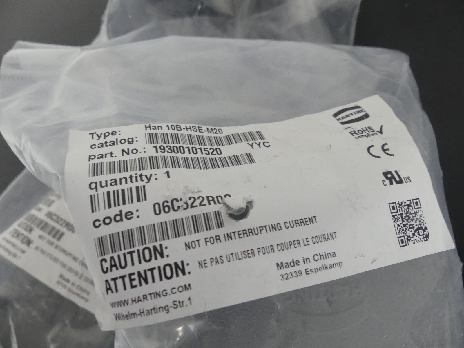 3x Harting Han 10B-HSE-M20