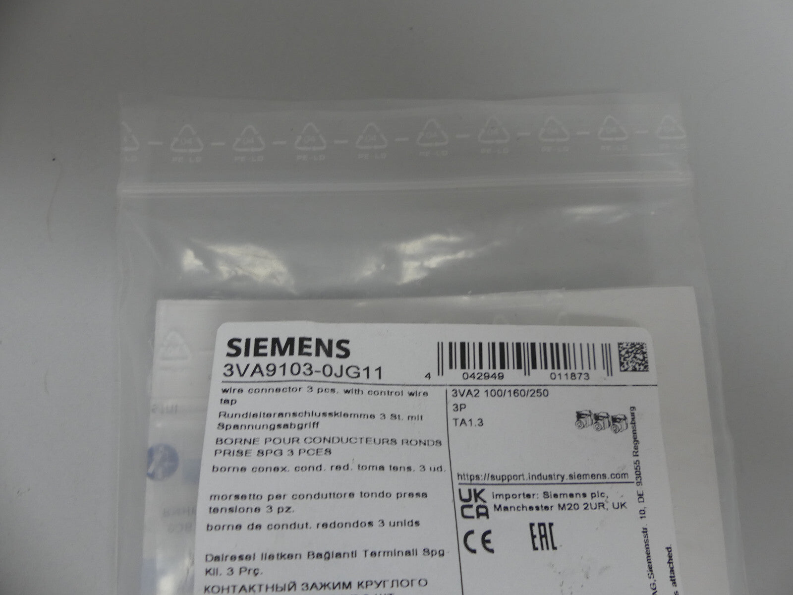 Siemens Rundleiteranschlussklemme 3VA9103-0JG11