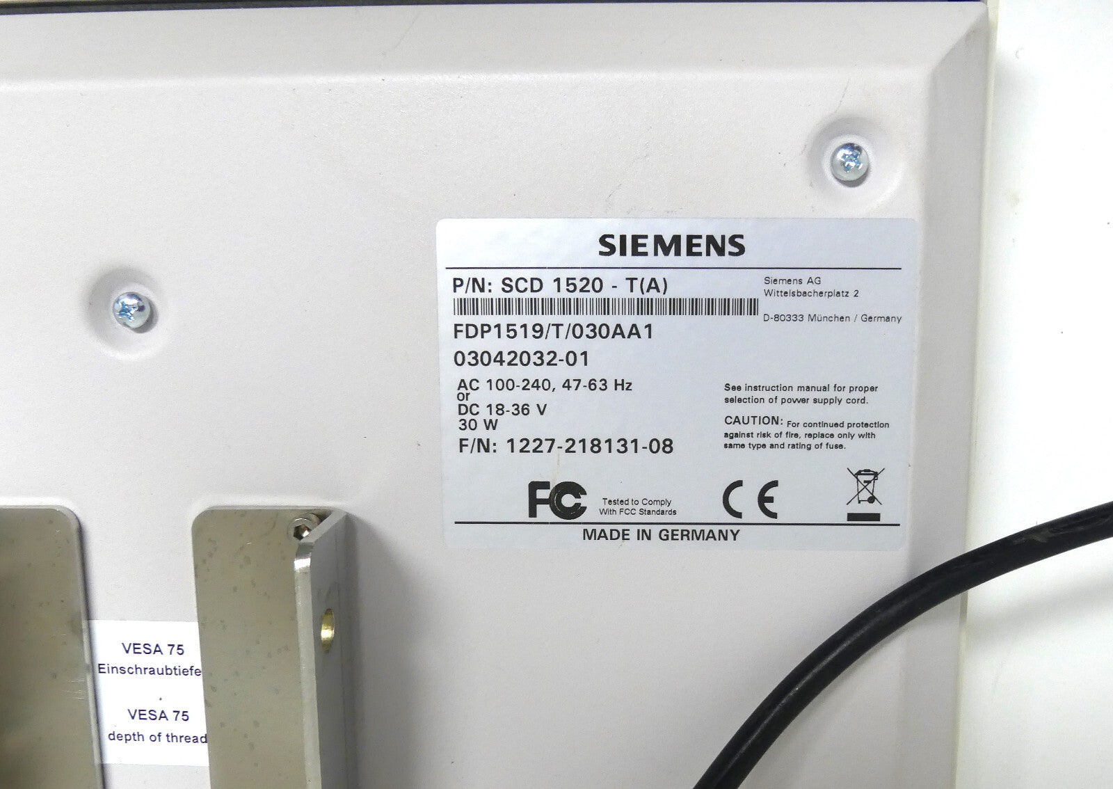 Siemens SCD 1520-T BEDIENSCHNITTSTELLE
