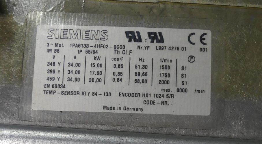 SIEMENS  3-Mot  1PA6133-4HF02-0CC0 .1PA61334HF02-0CC0