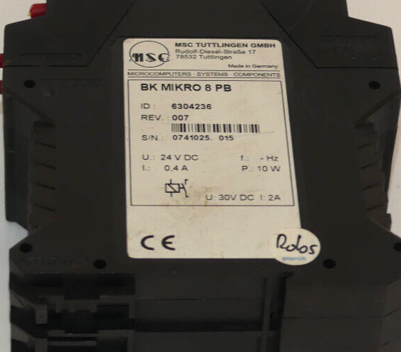  MSC BK MIKRO 8 PB ID:6304236 Überwachungsgerät Controller used