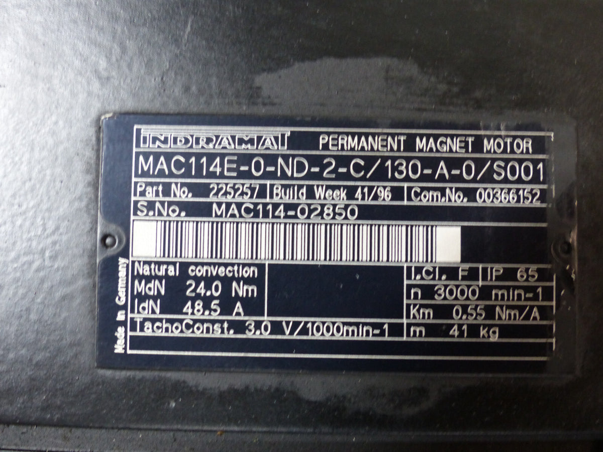 indramat mac114e-0-nd-2-c/130-a-0/s001 used