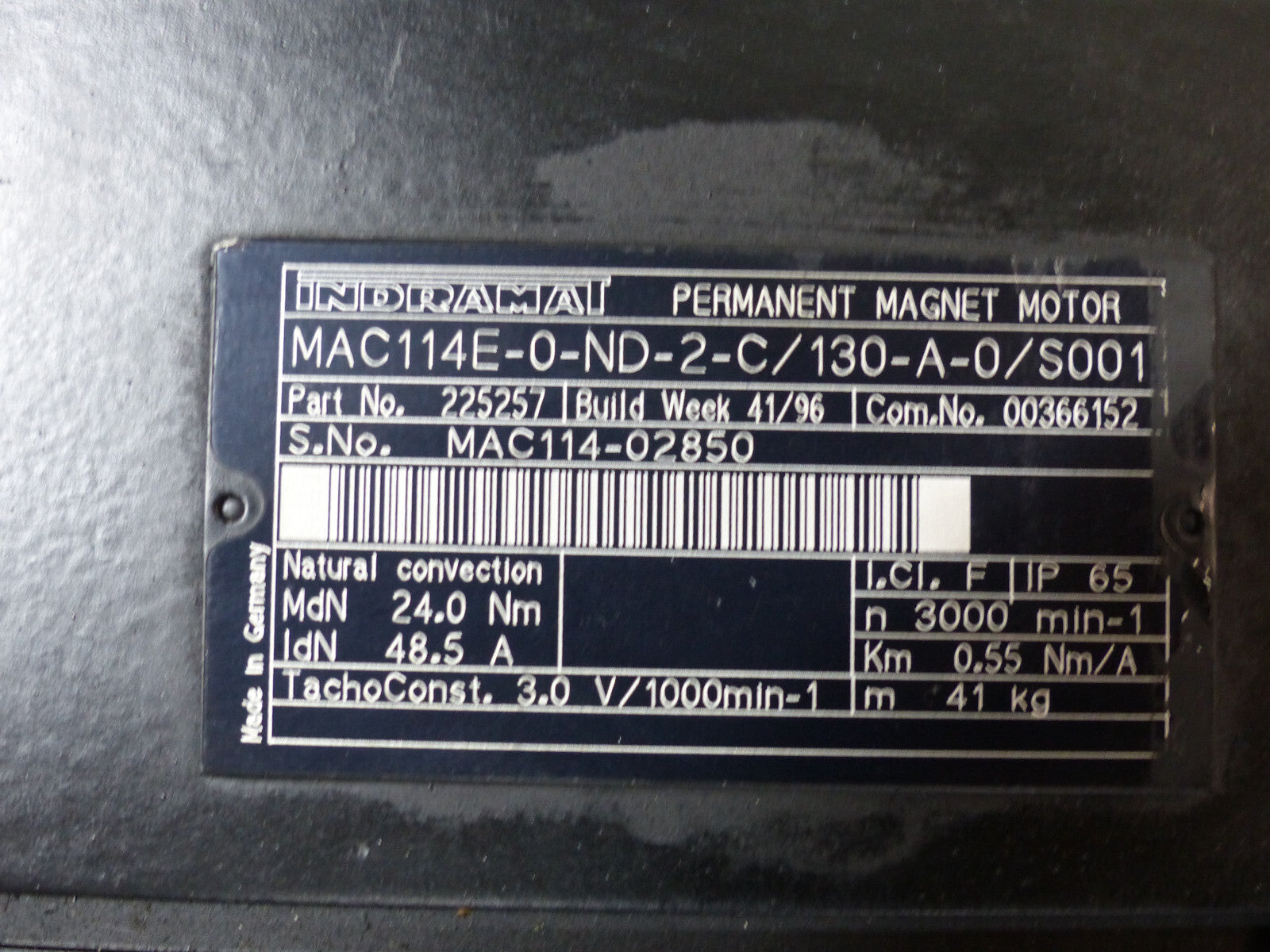 indramat mac114e-0-nd-2-c/130-a-0/s001 used