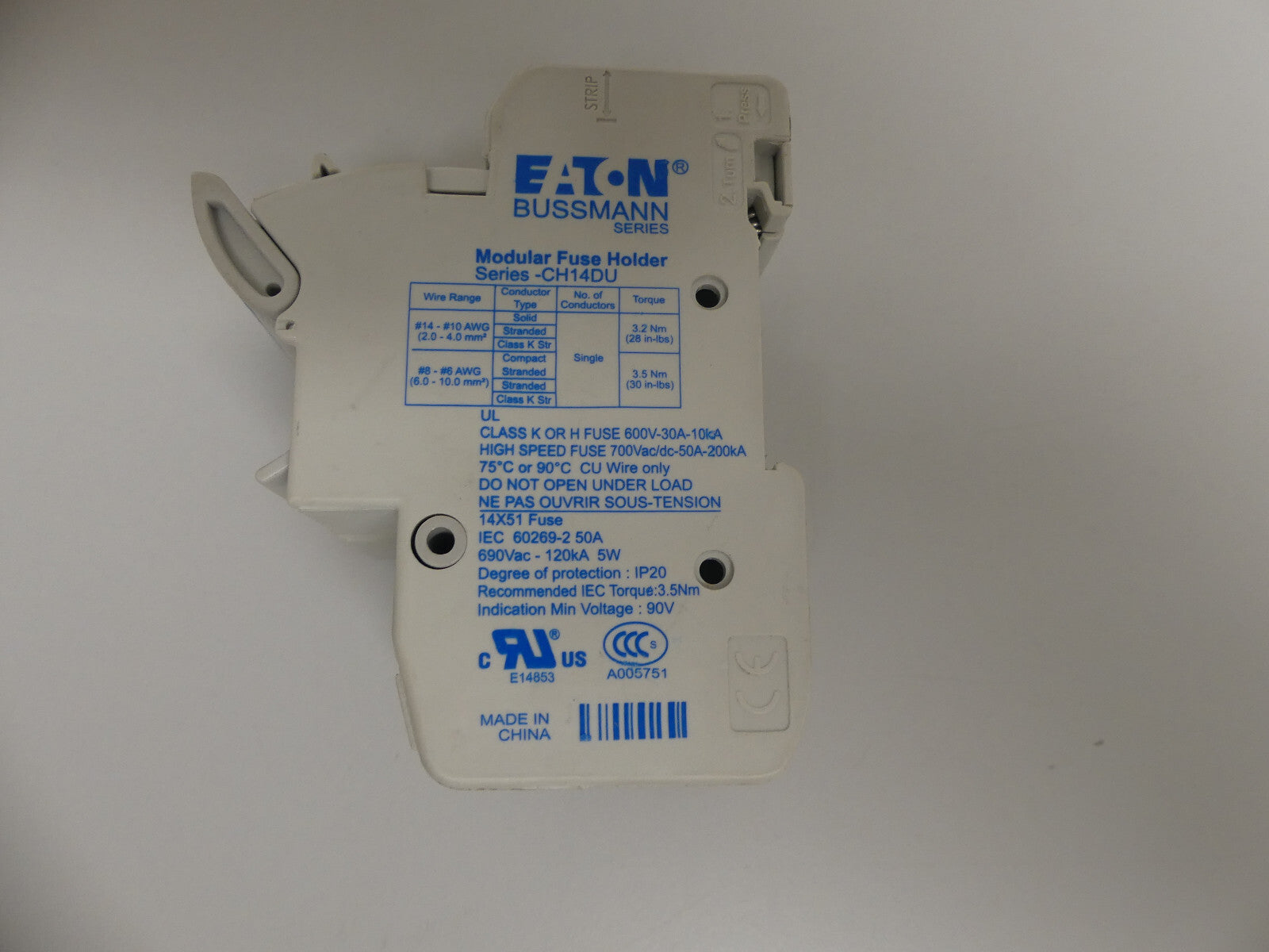 2x EATON CH14DU Sicherungshalter