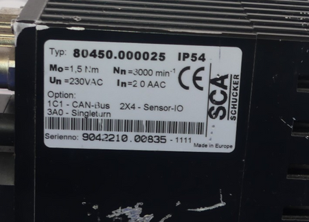 SCA 80450.000025 SERVOMOTOR SERVO MOTOR