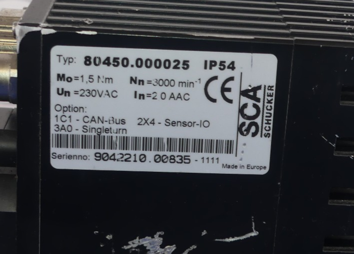 SCA 80450.000025 SERVOMOTOR SERVO MOTOR