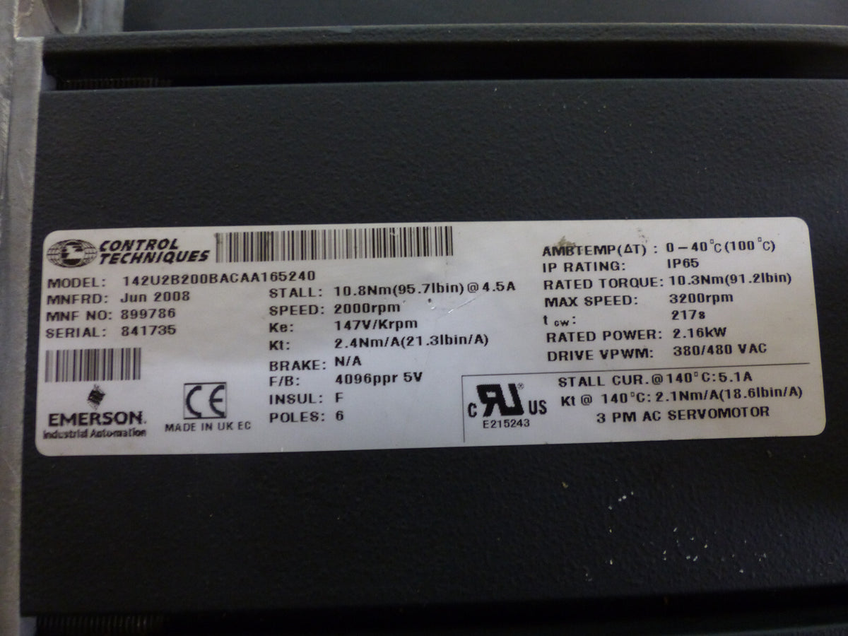 control techiques 142u2b200bacaa165240 used