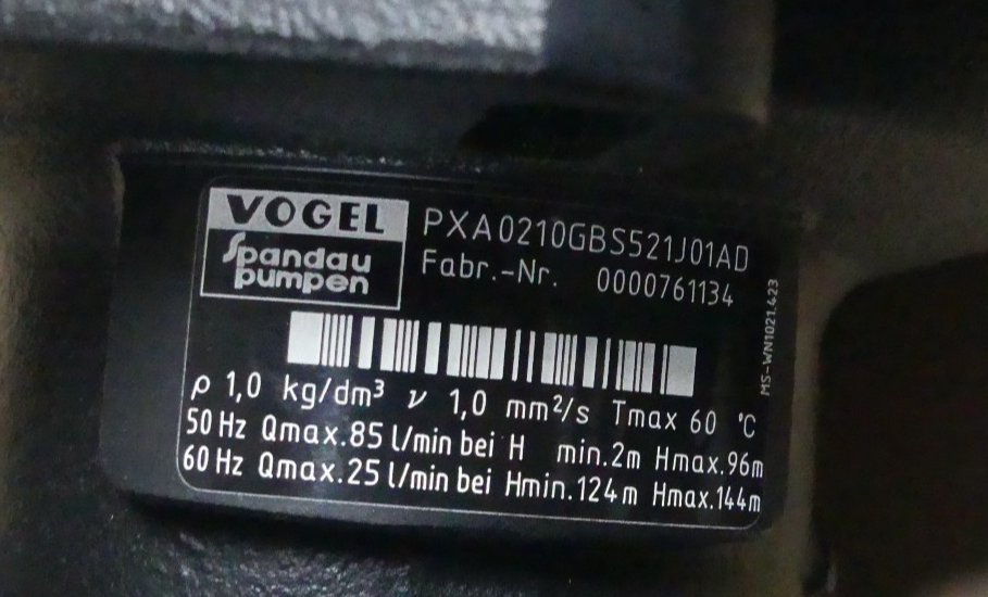 VOGEL SPANDAU PUMPEN PXA0210GBS521J01AD