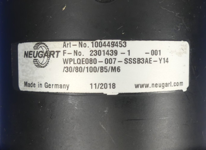 Neugart WPLQE080-007-SSSB3AE-Y14 100449453