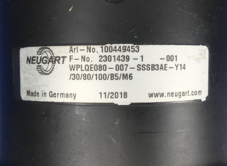 Neugart WPLQE080-007-SSSB3AE-Y14 100449453