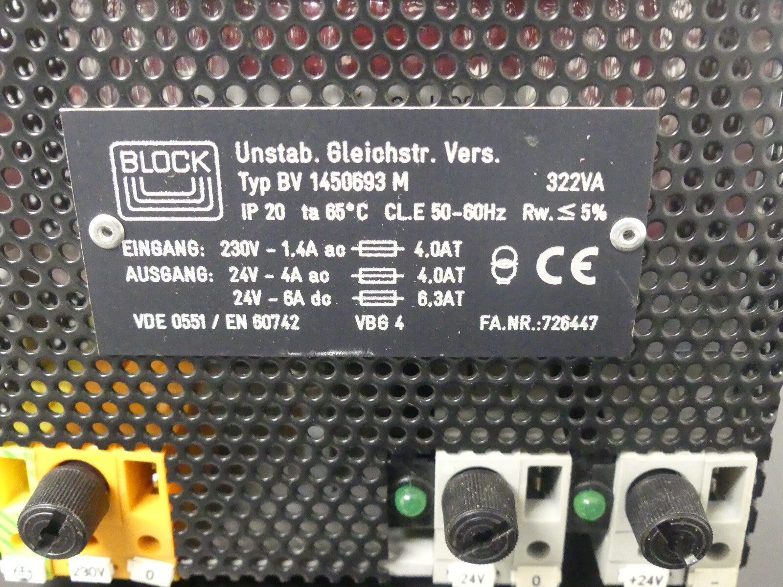BLOCK BV 14520693 M Unstab. Gleichstrom. Versorg