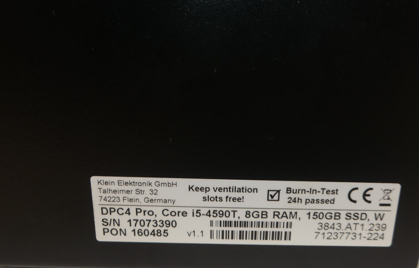 klein elektronik  DPC4 Pro, Vison Control Box,  Core i5-4590T s.Bilder