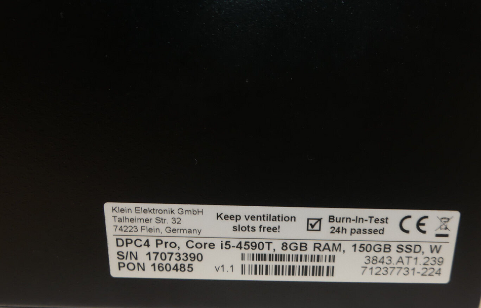 klein elektronik  DPC4 Pro, Vison Control Box,  Core i5-4590T s.Bilder