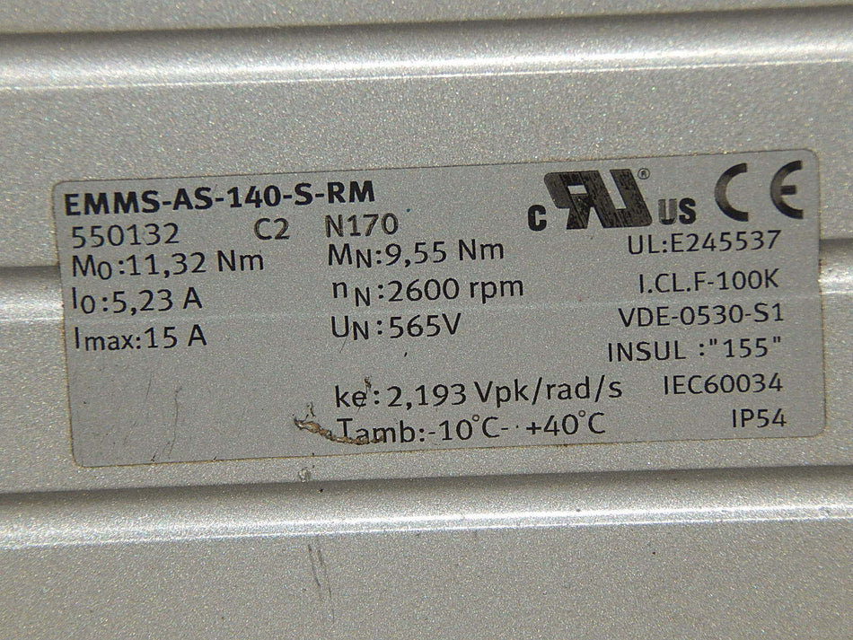 Festo EMMS-AS-140-S-RM Servomotor used