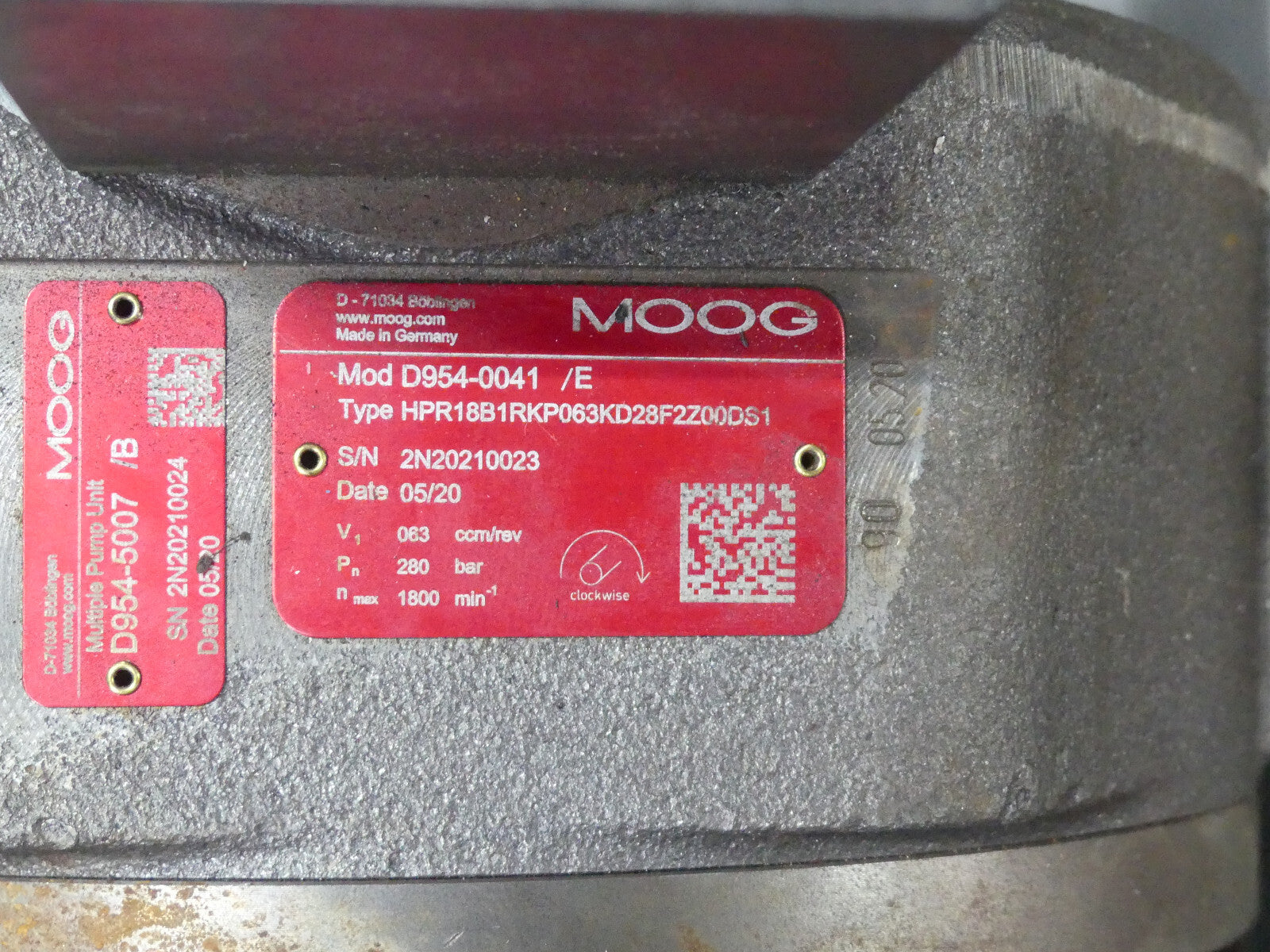 MOOG D954-0041/E HPR18B1RKP063KD28F2Z00DS1