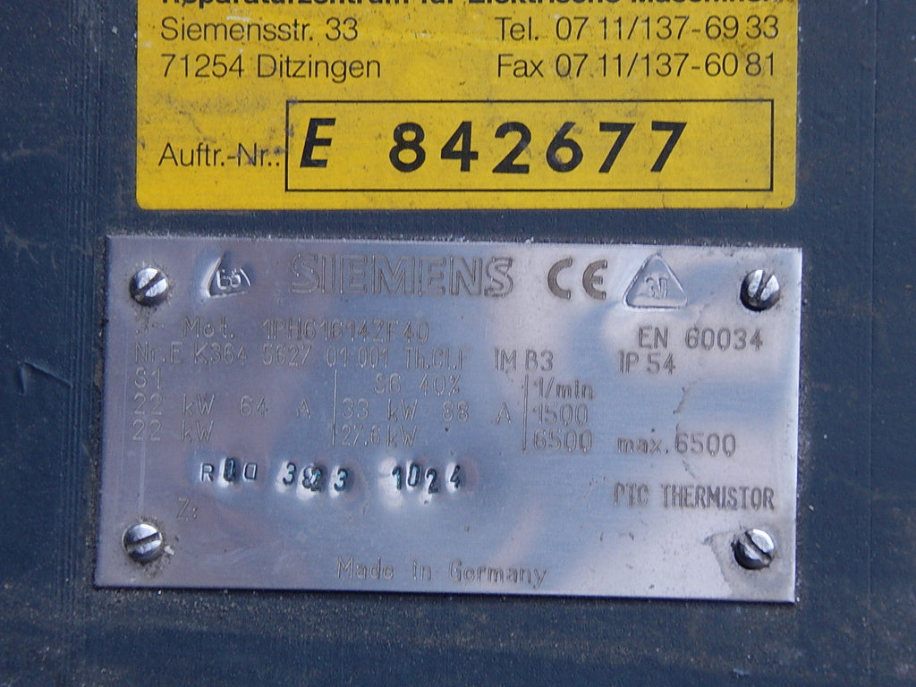 SIEMENS Hauptspindelmotor 3~ Mot    1 PH6161-4ZF40